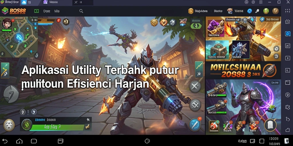 Tampilan utama aplikasi BOS88 yang menampilkan fitur-fitur Utility.