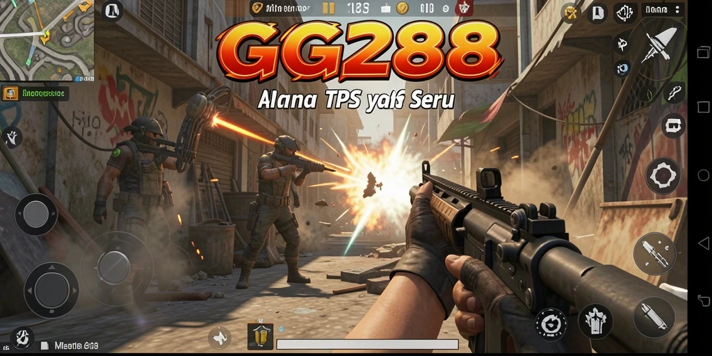 Screenshot GG288 menampilkan adegan pertempuran seru dengan grafis tinggi.