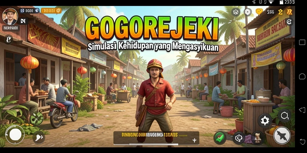Screenshot GOGOREJEKI menunjukkan gameplay simulasi yang menarik dan interaktif.