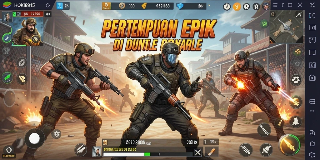 Gameplay HOKI8815 yang menegangkan dalam pertarungan Battle Royale.
