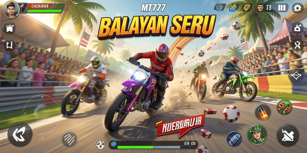 Tampilan menegangkan dari balapan seru di MT777.